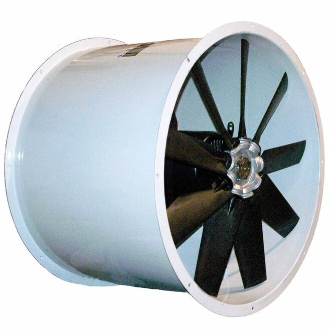 Marine blower fan installed in a boat engine compartment for efficient ventilation and airflow